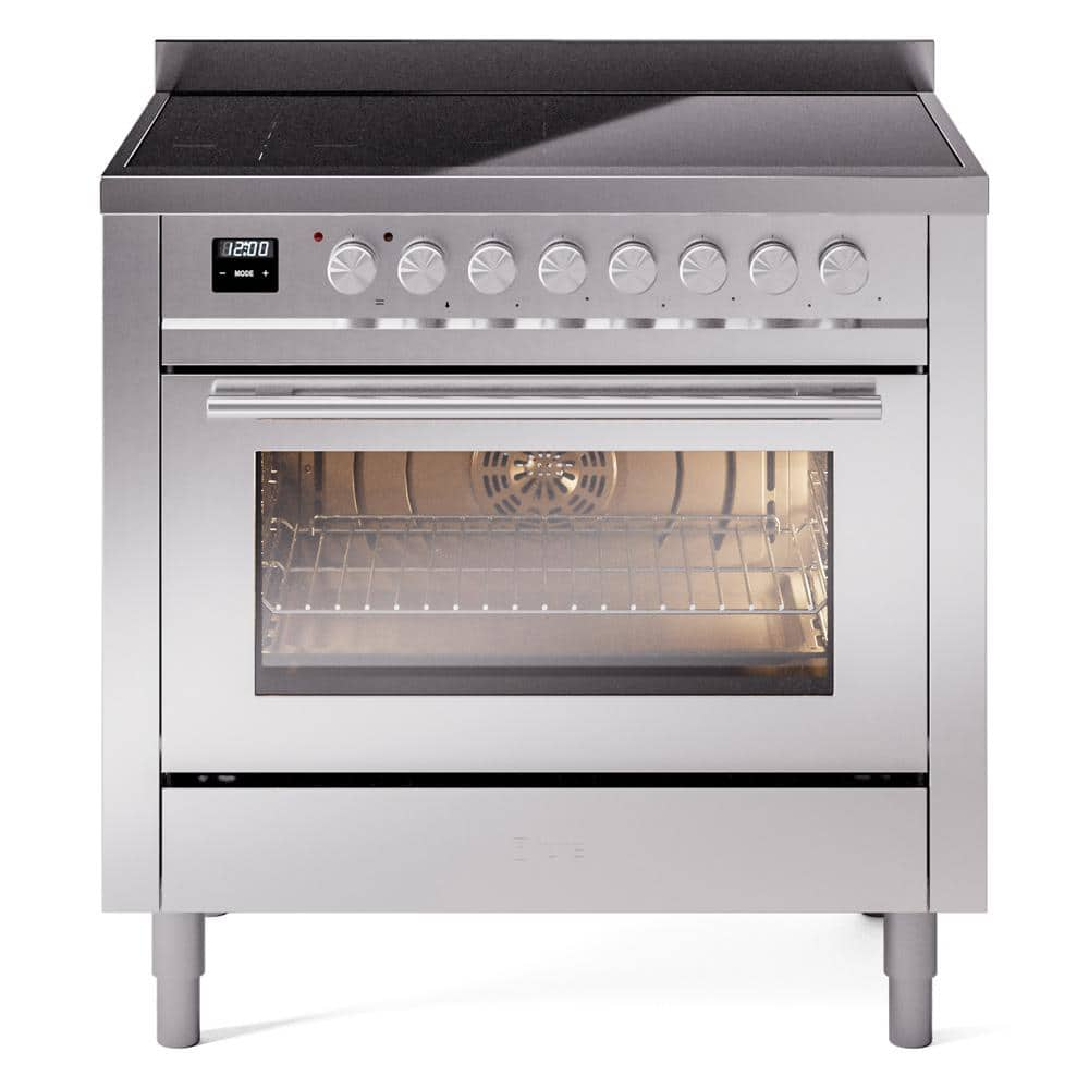 Professional Plus II 36 in. 6 Zone Freestanding Induction Range in Stainless Steel -  ILVE, UPI366WMPSS