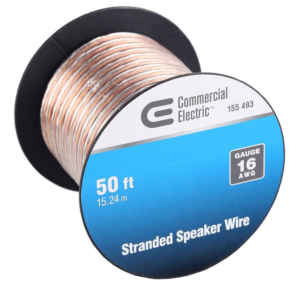 16 Gauge 50 Feet 2 Conductor Stranded Speaker Wire For Car or Home Audio 50ft 