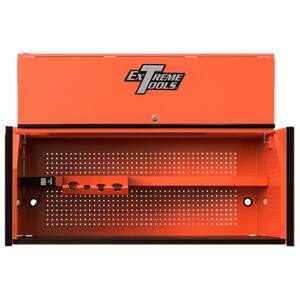RX 55 in. Orange Triple Bank Hutch with Gloss Black Handle and Trim