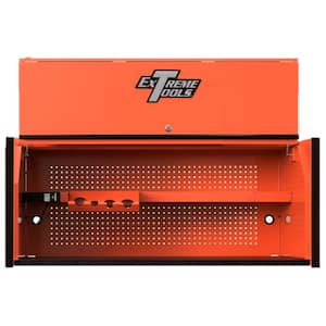 RX 55 in. Orange Triple Bank Hutch with Gloss Black Handle and Trim