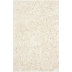 Classic Shag Ultra Ivory Doormat 3 ft. x 5 ft. Solid Area Rug