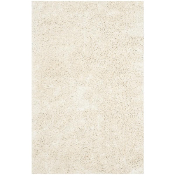 SAFAVIEH Classic Shag Ultra Ivory 3 ft. x 5 ft. Solid Area Rug