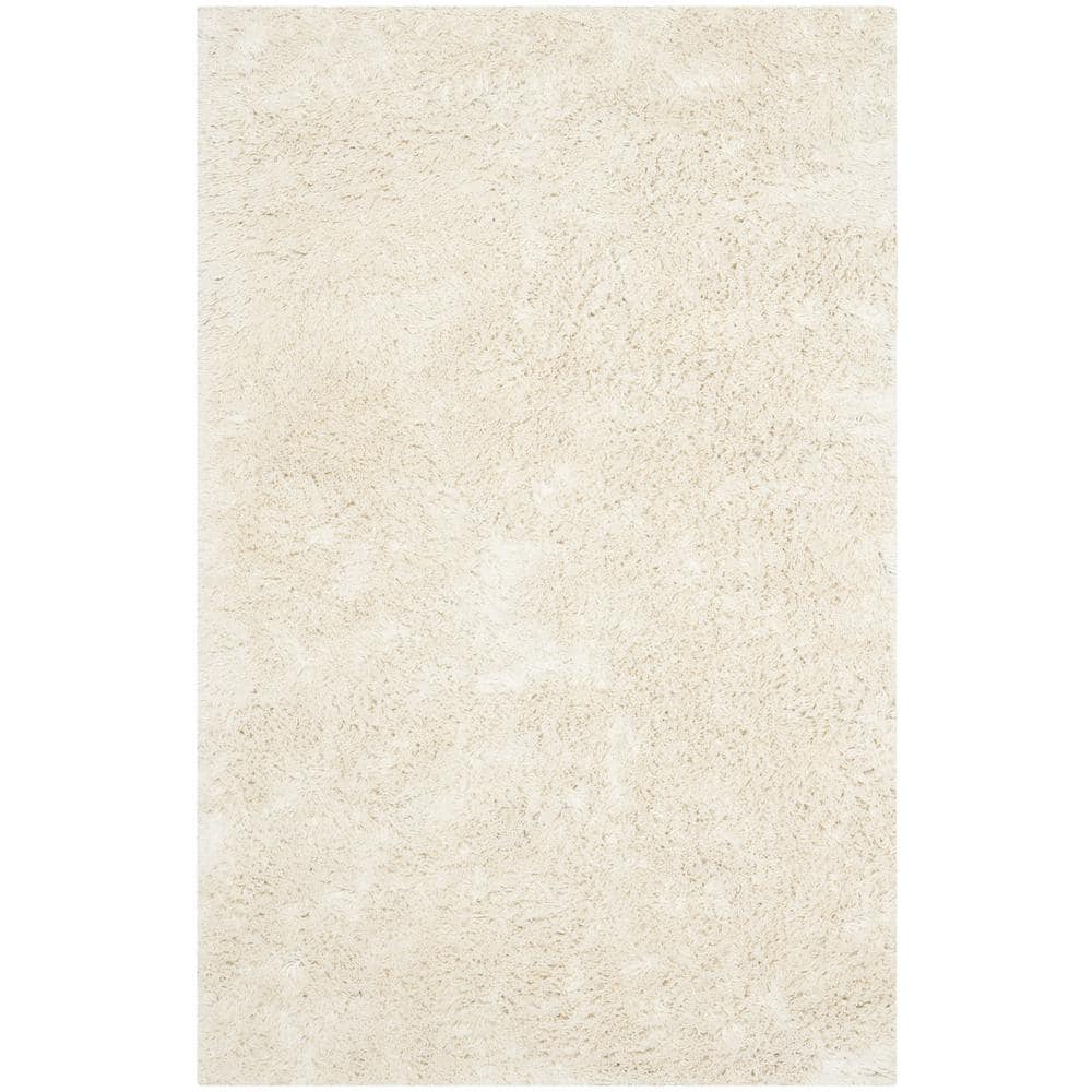 Ivory Hand-Tufted Shag Area Rug 4' x 6'