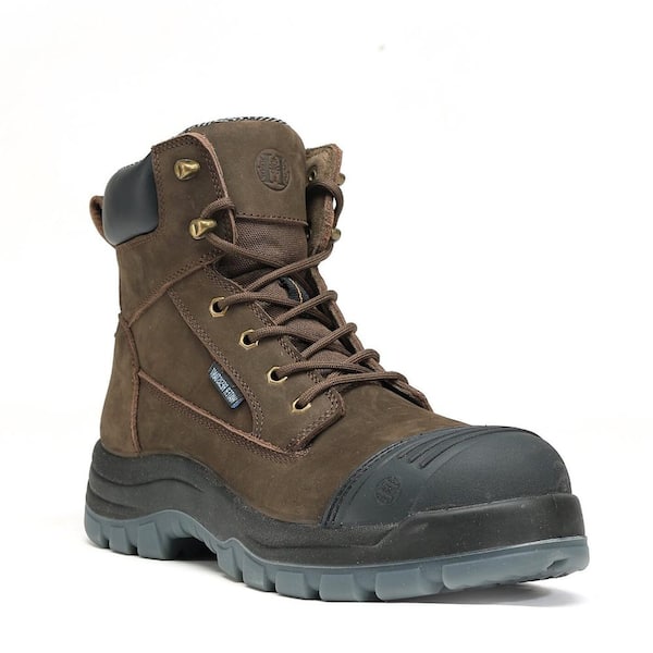 Men's 6 in. Nubuck Leather Composite Toe Puncture-Resistant Slip-Resistant Work Boots 81N02 - Brown