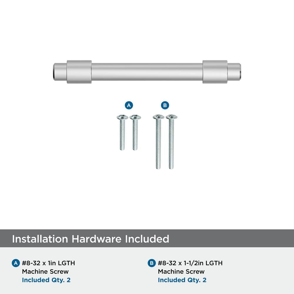 Polished Chrome Modern Cabinet Bar Pull with Mounting Hardware