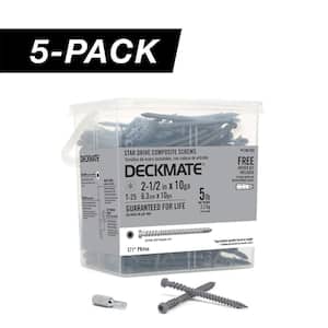 DECKMATE 5-Pack #10 x 2-1/2 in. Brown Star Drive Pan-Head