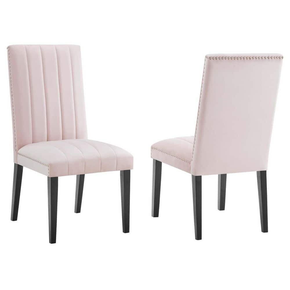 MODWAY Catalyst Pink Performance Velvet Dining Side Chairs (Set of