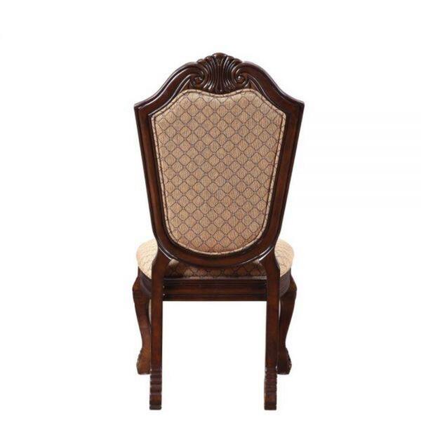 Side Chair with Padded Seating and Cabriole Legs Set of 2 Brown