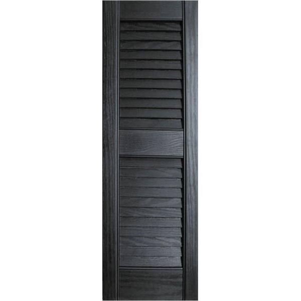 Ekena Millwork 12 in. x 39 in. Louvered Shutters Pair Grey