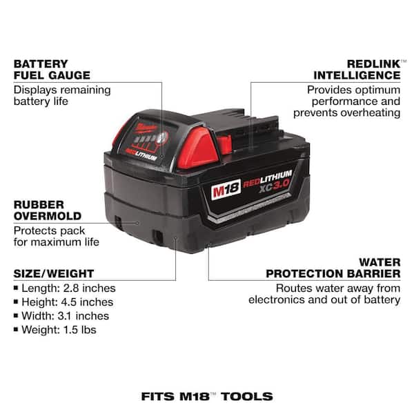 Milwaukee - M18 18-Volt Lithium-Ion Cordless Combo Kit 7-Tool with 2-Batteries, Charger and Tool Bag