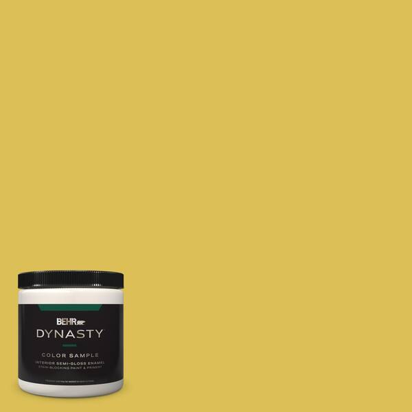BEHR DYNASTY 8 oz. #P320-6A Flustered Mustard Semi-Gloss Enamel Stain-Blocking Interior/Exterior Paint & Primer Sample