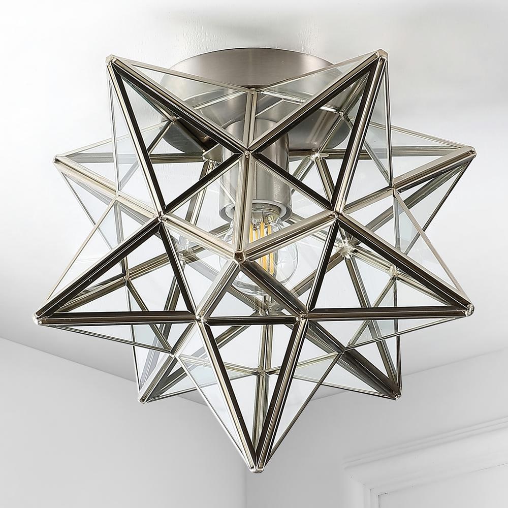 Stella 12" Nickel Bronze Moravian Star LED Flush Mount