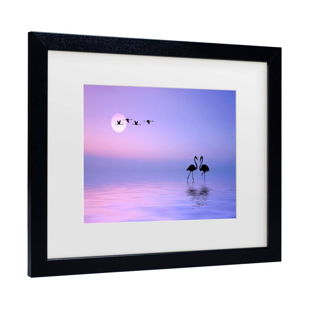 Black Framed Flamingo Canvas Print for Kids' Nursery, 11x14