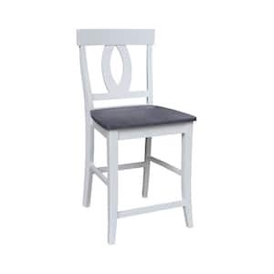 Verona 24 in. H White/Heather Gray Solid Wood Stool