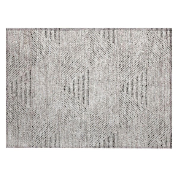 Chantille Machine Washable Indoor/Outdoor Abstract ACN777 Taupe 1 ft. 8 in. x 2 ft. 6 in. Area Rug