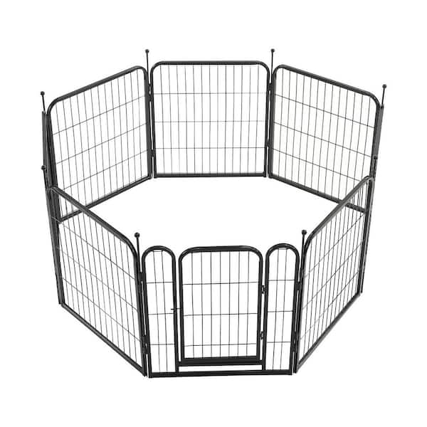 maocao hoom 8-Panels 24 in. Height Heavy Duty Dog Fence Puppy Pen Indoor Outdoor Foldable Pet Exercise Pen