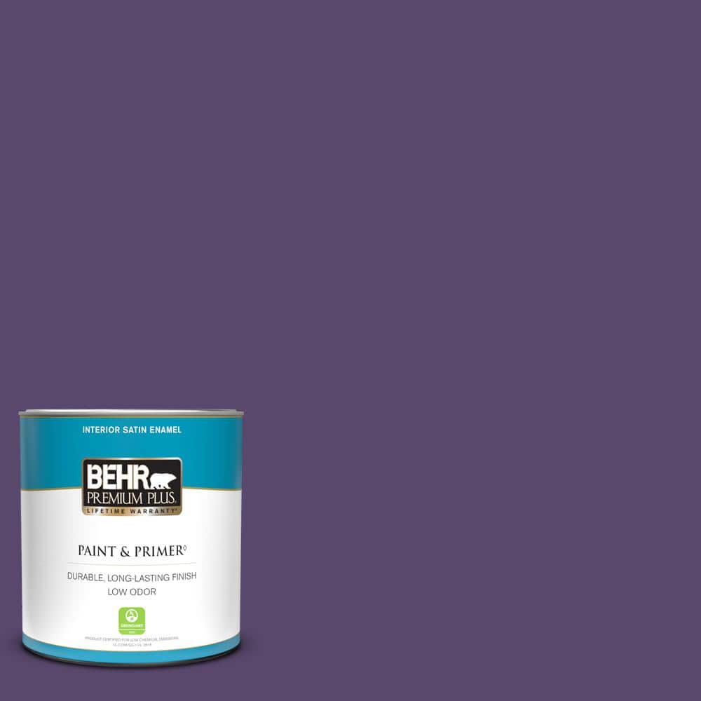 BEHR PREMIUM PLUS 1 qt. P5707 Proper Purple Satin Enamel Low Odor