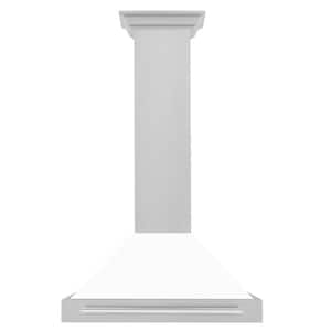 30 in. 400 CFM Ducted Vent Wall Mount Range Hood with White Matte Shell in Fingerprint Resistant Stainless Steel