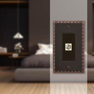 Antiquity 1 Gang Coax Metal Wall Plate - Aged Bronze