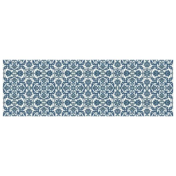 Bungalow Flooring FlorArt Damascus 22 in. x 69 in. Low Profile Rubber Backed Kitchen Mat