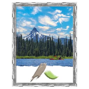 Scratched Wave Chrome Picture Frame Opening Size 18 x 24 in.