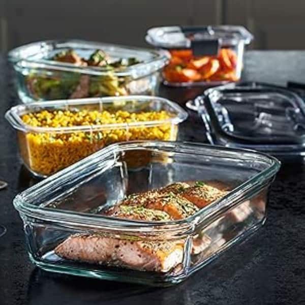 Glass Food Storage Containers with Lids 4 Pack