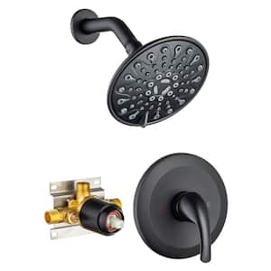 Single Handle 4-Spray Patterns Shower Faucet 2.5 GPM with Pressure Balance Anti Scald in Matte Black