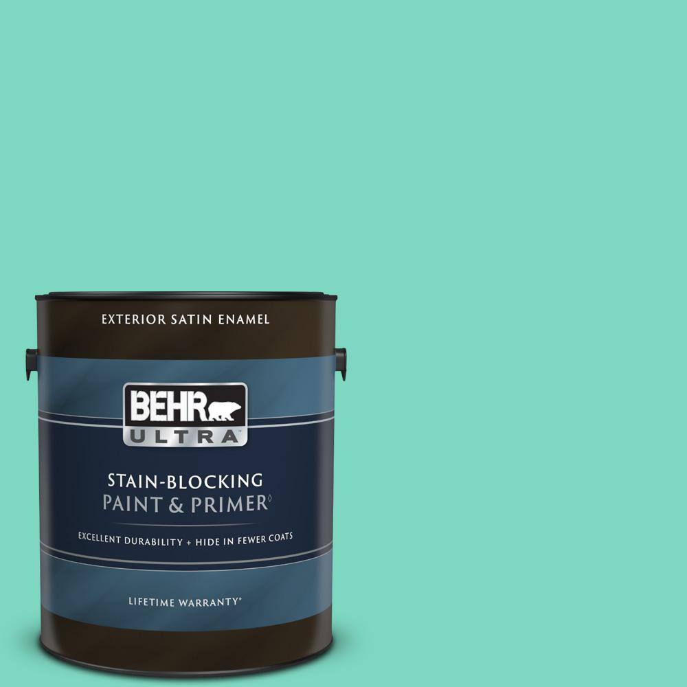 BEHR ULTRA 1 gal. 480A3 Mint Majesty Satin Enamel Exterior Paint