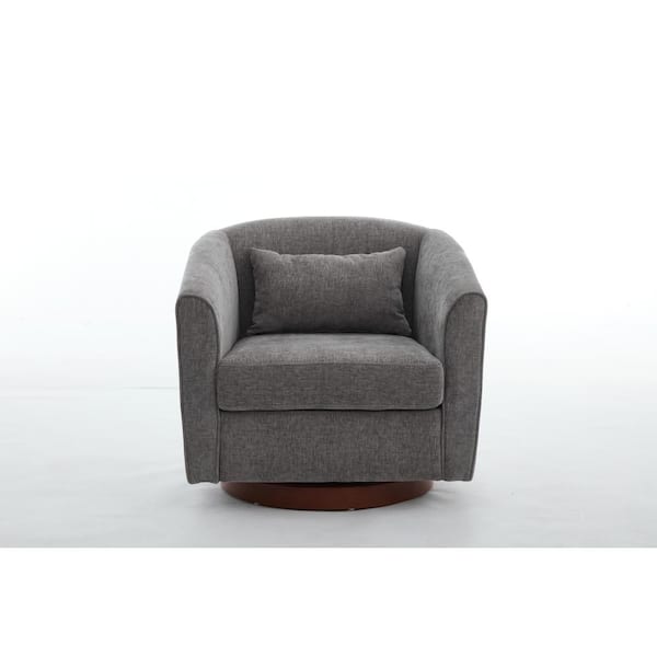 Unbranded Grey Wood Fabric Outdoor Lounge Chairs with Cushion, Swivel Accent Chair with Storage for Living Room