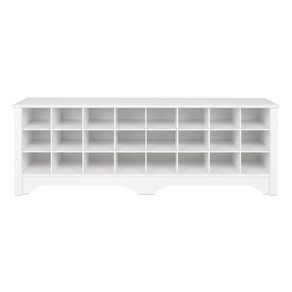 Prepac 60 In White Shoe Cubby Bench Wss 6020 The Home Depot