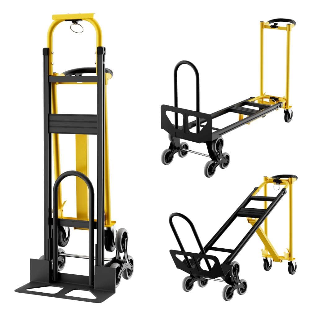 3-in-1 Convertible Aluminum Hand Truck Dolly with Stair-Climbing Wheels,2 Elastic Straps, Multi-Position Platform price history on PriceWatchPro