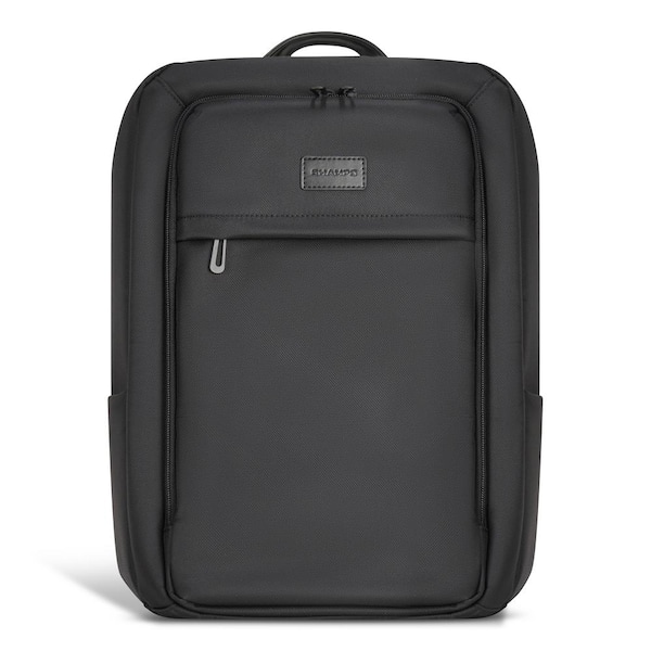 CHAMPS Onyx Collection 16.5 in., Black Nylon Everyday Backpack with USB