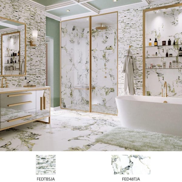 Merola Tile Touche Jade 23-1/2 in. x 47-1/8 in. Porcelain Floor