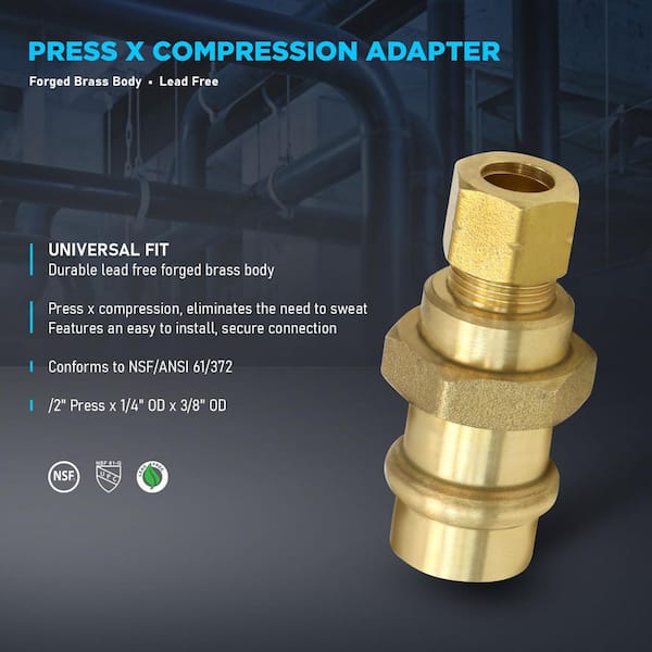 Anderson Metals Corp 700561-08 Brass Compression Insert 1/2