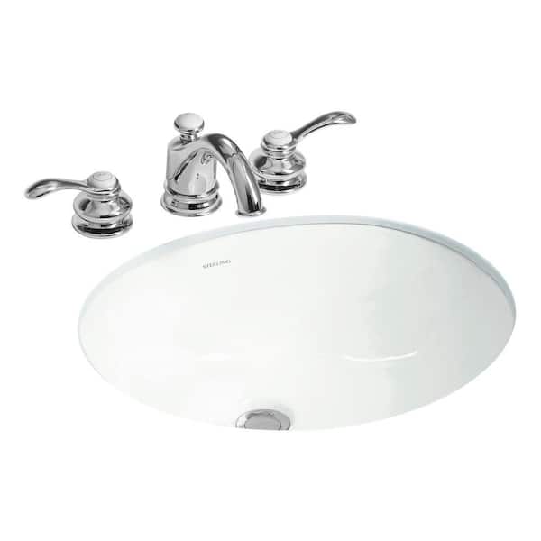 STERLING Wescott 17 in. Oval Undermount Vitreous China Bathroom Sink in White with Overflow Drain