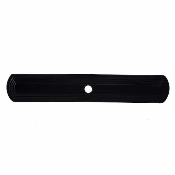 GlideRite 6 in. Matte Black Narrow Rounded Rectangle Cabinet Knob Backplates (10-Pack)