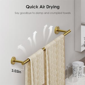 24 in. Wall Mounted Single Towel Bar in Brushed Gold
