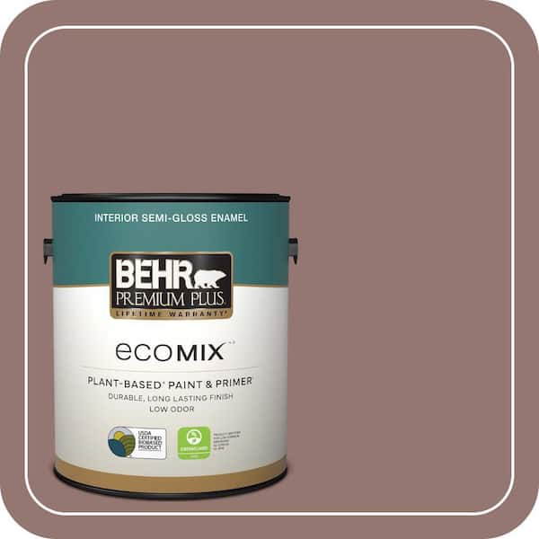 1 gal. #710B-5 Milk Chocolate Semi-Gloss Enamel EcoMix Plant-Based Interior Paint & Primer