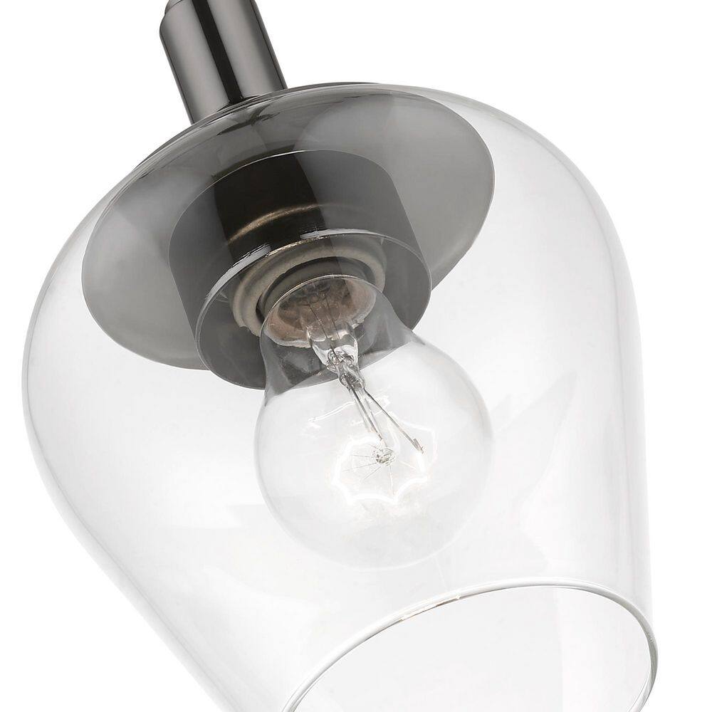 Willow Transitional 1-Light Pendant in Black Chrome with Clear Glass