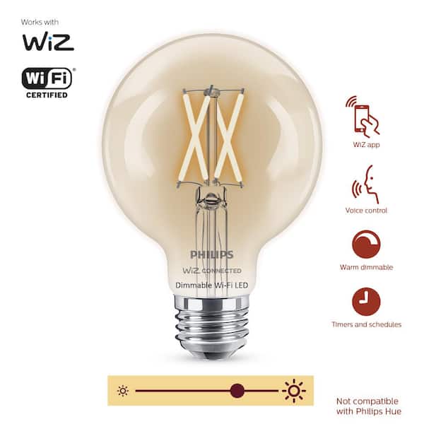 Amber A19 LED 40W Equivalent Dimmable Smart Wi-Fi Wiz Connected Wireless Light Bulb Amber A19 LED 40W Equivalent Dimmable Smart Wi-Fi Wiz Connected Wireless Light Bulb