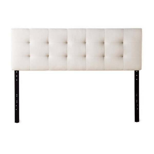 Brookside Full Emmie SquareTufted Adjustable Cream Upholstered HeadboardBSFFRSPE21HB The