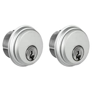 1-5/32 in. Aluminum Double Zinc Mortise Cylinder Keyed Alike With 5 Pin Keyway for Adams Rite Type Storefront Door