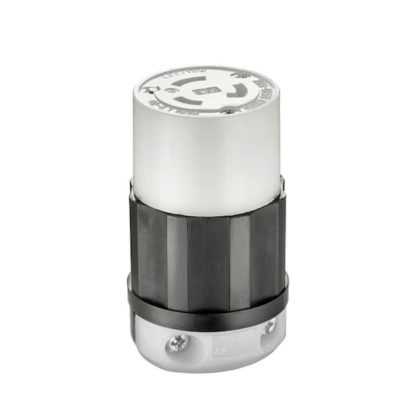 20 Amp 125-Volt Locking Connector, Black and White 2313-CS