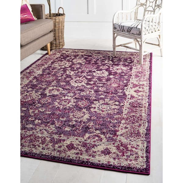 Penrose Krystle Purple 5 ft. 3 in. x 7 ft. 7 in. Area Rug