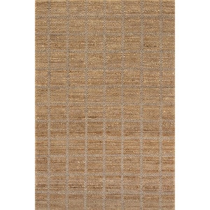 Arvin Olano Penni Checked Jute and Wool Natural 4 ft. x 6 ft. Area Rug