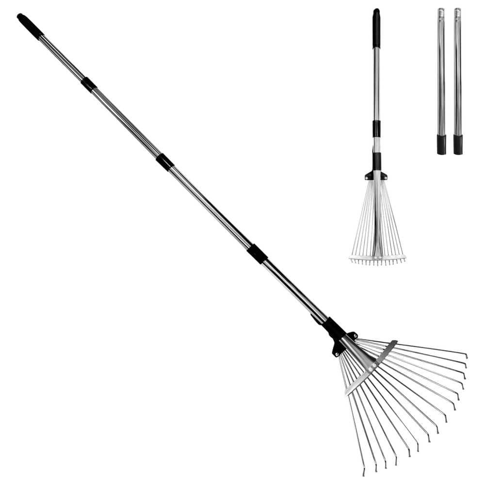 Misopily 33 in. to 69 in. Steel Handle Heavy Duty Steel Rake Tines ...