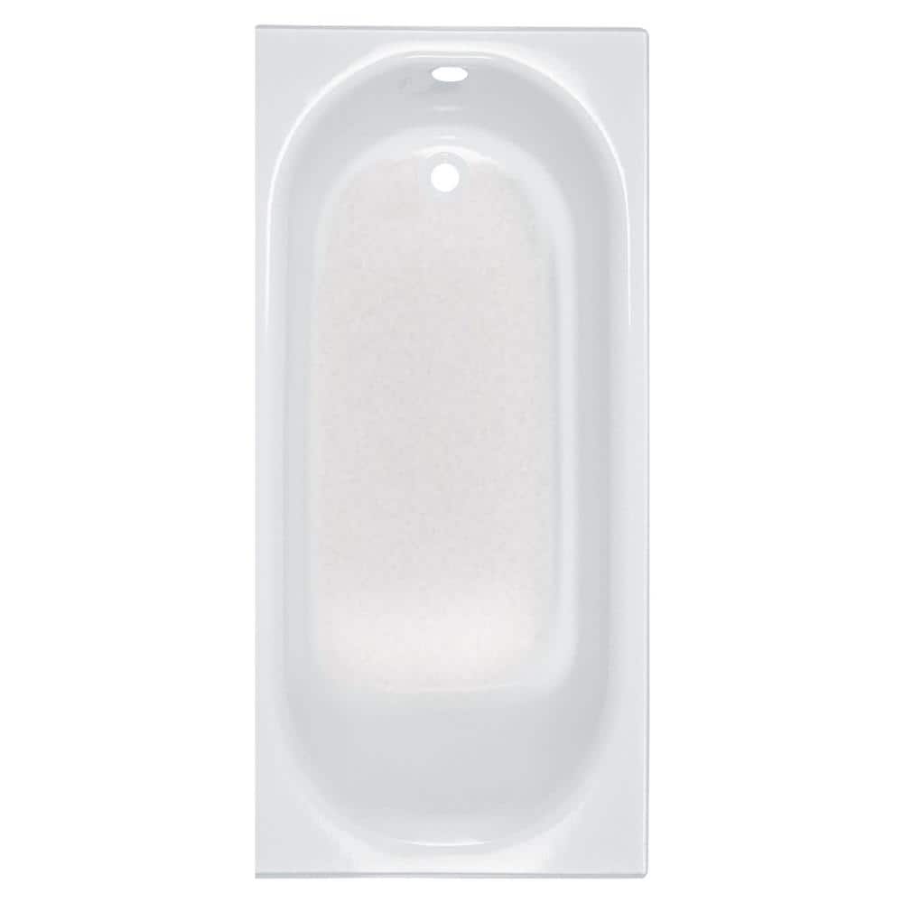 White 61'' Cast Iron Alcove Bathtub with Left Drain
