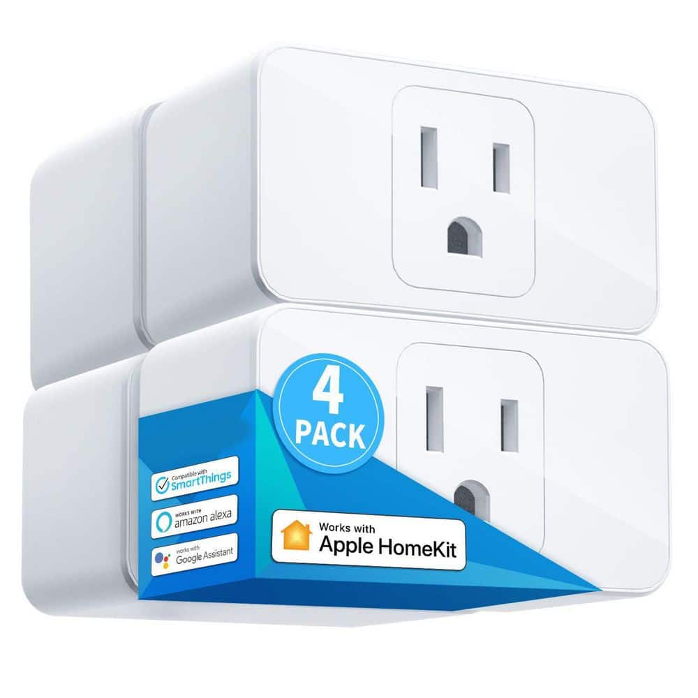 15 Amp 120-Volt WiFi Smart Plug Grounding Connector White 4-Pack Remote Control Timer Voice Compatible price history on PriceWatchPro