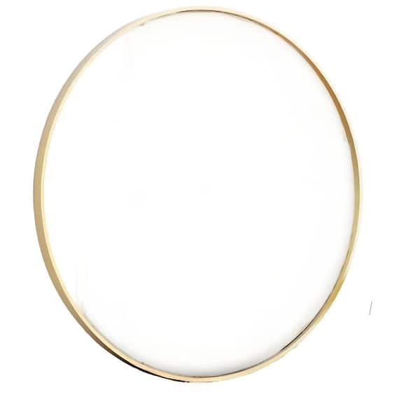 Unbranded Gold 20 in. W x 20 in. H Elegant Round Metal Framed Wall Mirror, Bathroom Mirror, Decorative Mirror
