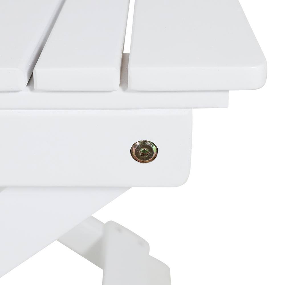 White Folding Wood Outdoor Patio Side Table